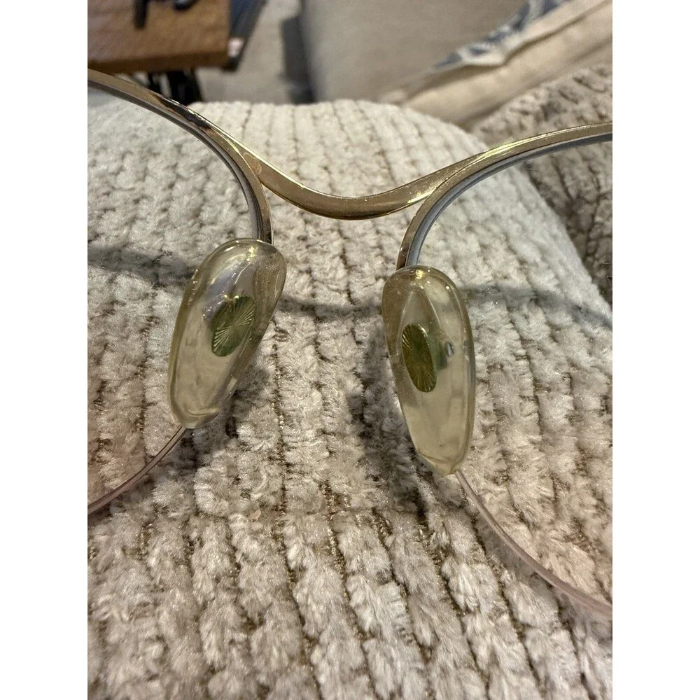 Vintage Christian Dior 2240 Gold Semi Rimless Eyeglass Frames Italy